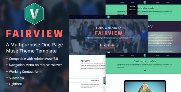 fairview - a one page muse theme - adobe muse templates & themes