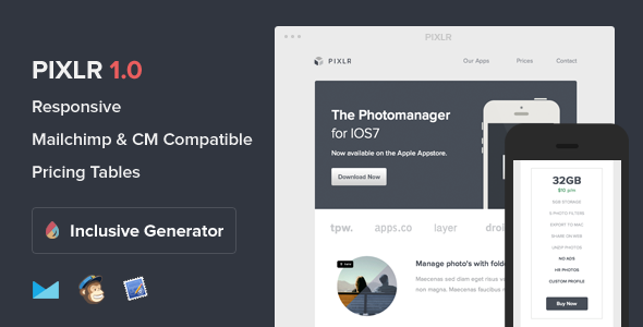 Pixlr - Responsive Email With Template Builder