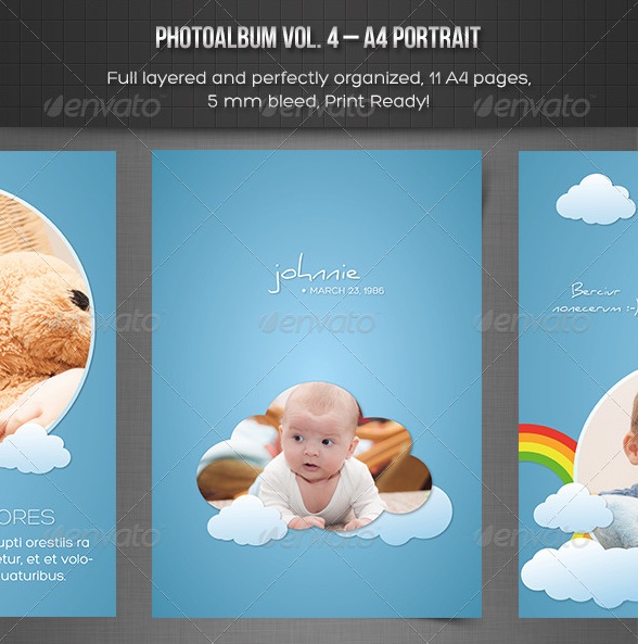 Photo Album Vol. 4 – Portrait InDesign Template - photo album templates