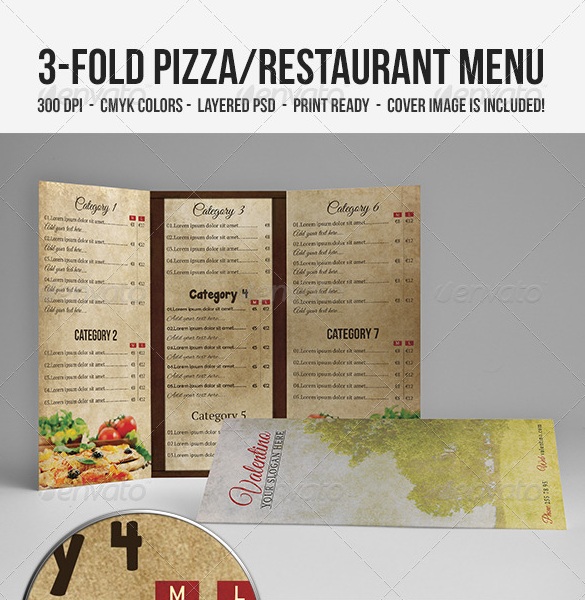 3-Fold Pizza/Restaurant Menu