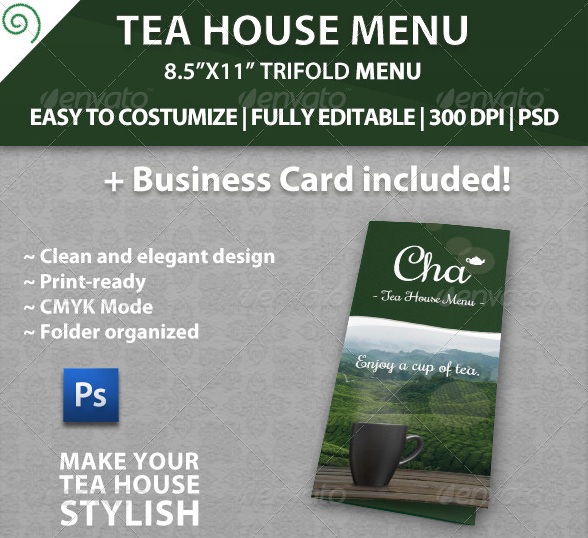 Elegant Tea House Menu