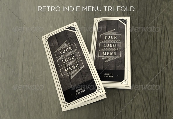 retro indie menu trifold