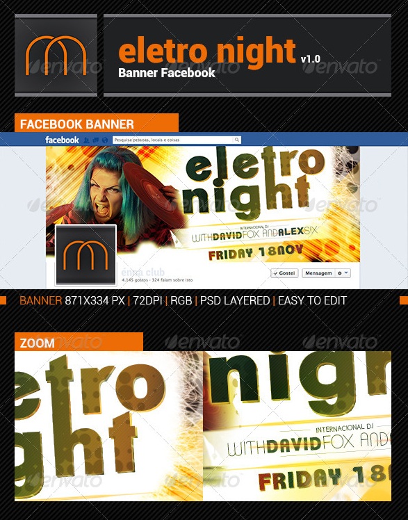 Electro Night v1.0 - Banner Facebook