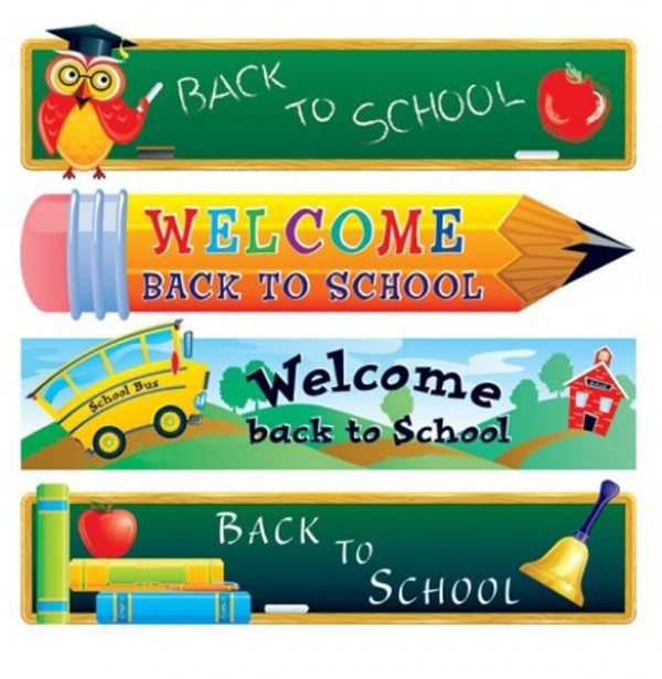 Colorful Back to School Banners Set
