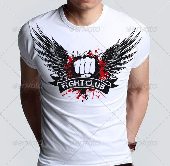 Agressive Fight Club T-shirt with Blood Splatter - t-shirt designs