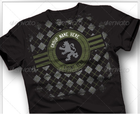 Argyle Crest Military Lion T-shirt - t-shirt designs