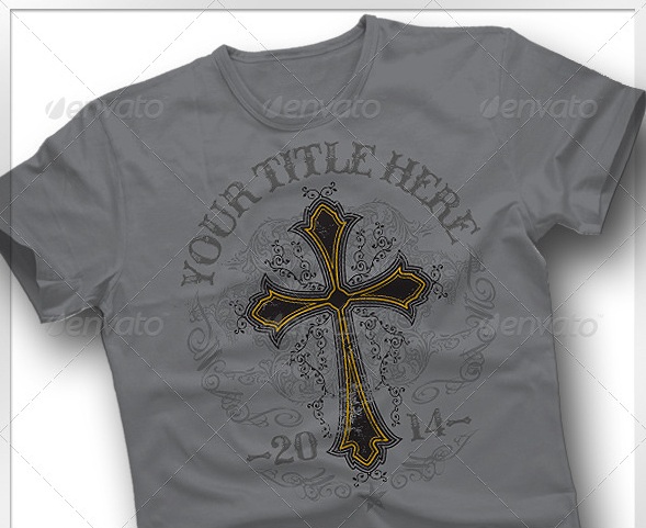 Western Cross Distressed T-shirt Designs