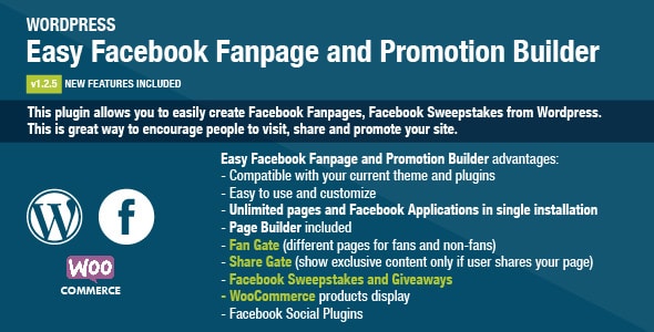 easy facebook fanpage and promotion builder