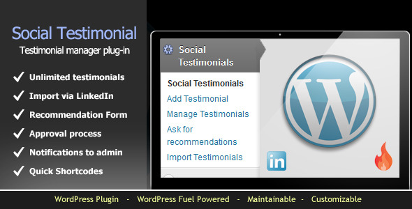wordpress social testimonial system