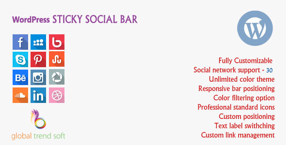 wordpress sticky social bar