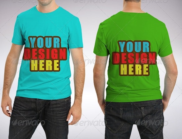 back & front male t-shirt mock-up bundle - apparel mockups