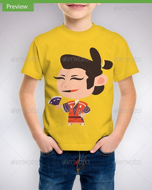 children t-shirt mock-up - apparel mockups