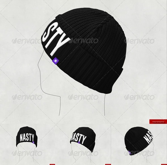 knitted beanie mock-up - apparel mockups