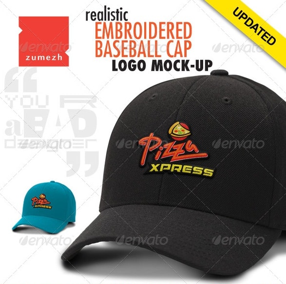polo cap mock-up with embroidered logo - apparel mockups
