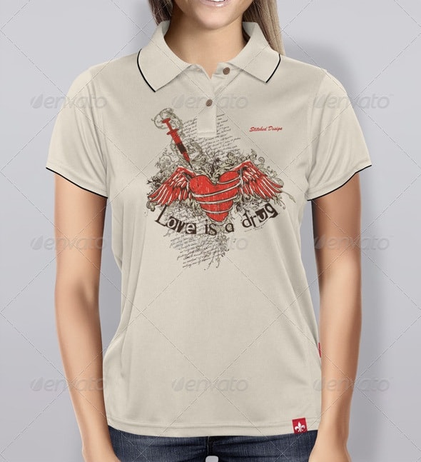 polo shirts & t-shirt with buttons bundle - apparel mockups