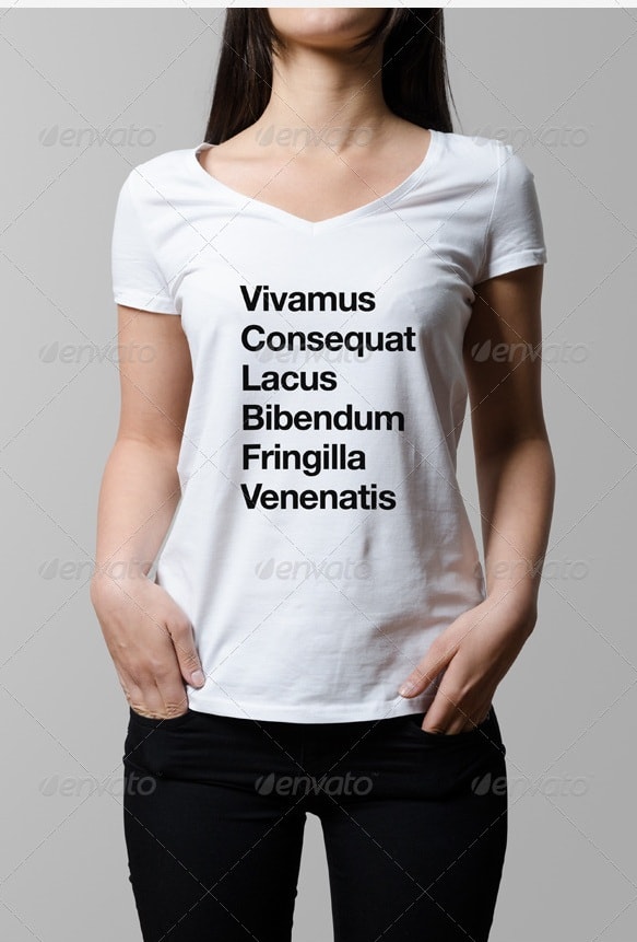 t-shirt mock-up / v-neck female model edition - apparel mockups