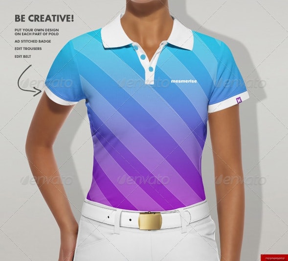 women polo shirt mock-up - apparel mockups