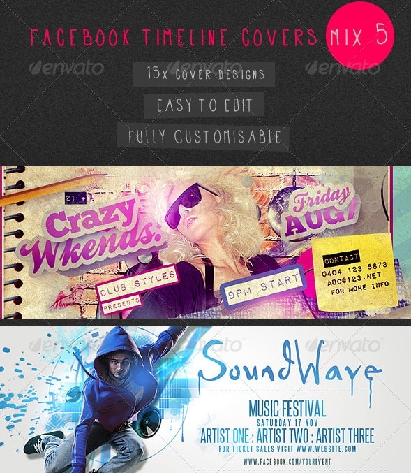 facebook timeline covers mix 5 - 15 templates