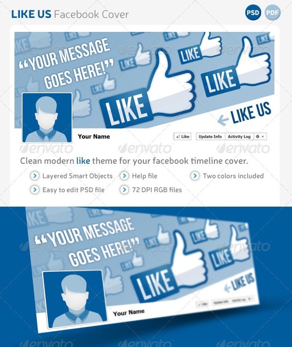 like us facebook cover template
