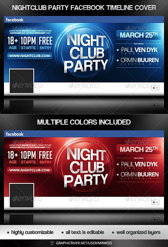 nightclub party facebook timeline cover
