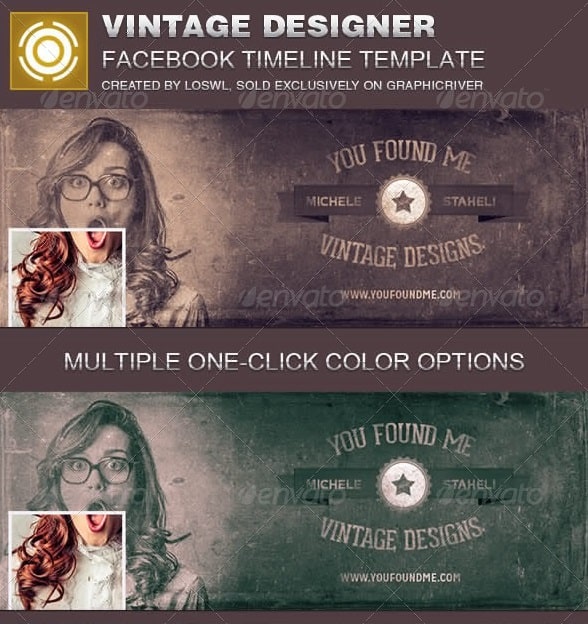 vintage designer facebook timeline cover template