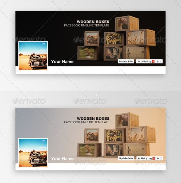 wooden boxes facebook timeline template