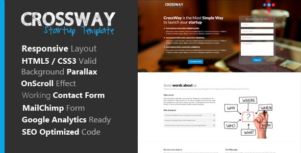 crossway - startup landing page template
