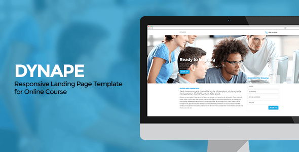 dynape - responsive landing page for course
