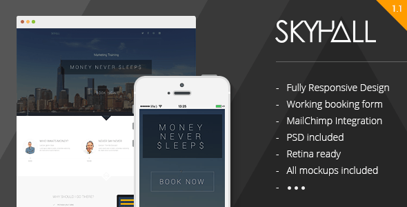 skyhall - business event landing page