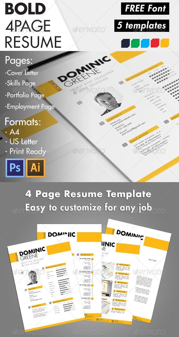 bold resume template - Resume/CV Templates