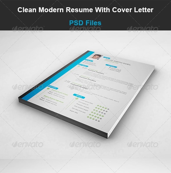 clean modern resume with cover letter - Resume/CV Templates
