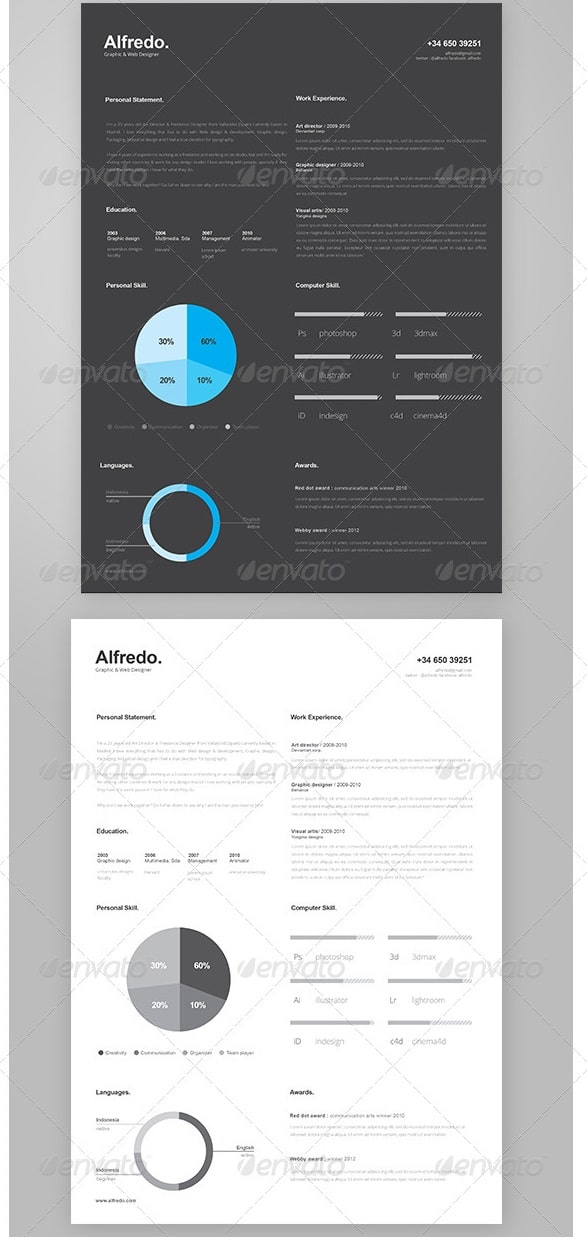 minimalist one page resume - Resume/CV Templates