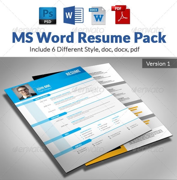 ms word resume pack - Resume/CV Templates