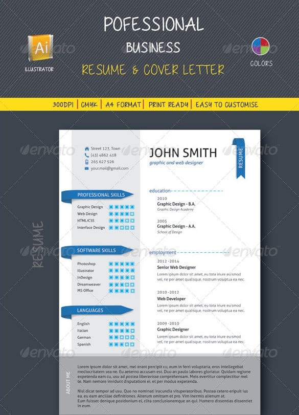 professional business resume and cover letter - Resume/CV Templates