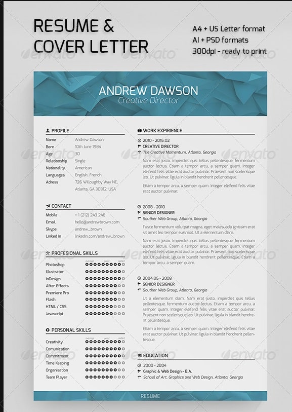 resume and cover letter - Resume/CV Templates