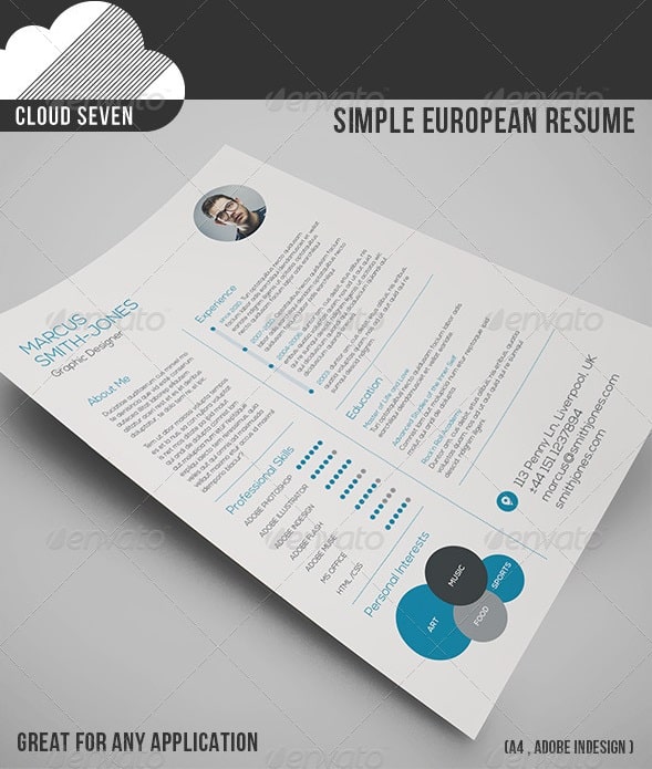 simple european resume - Resume/CV Templates
