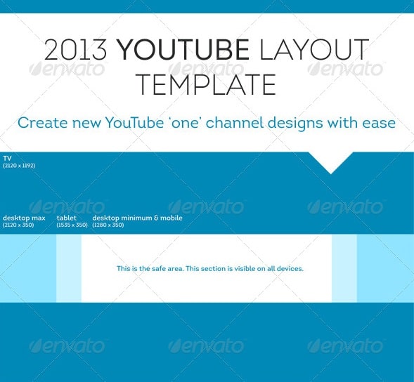 2013 youtube 'one' channel layout design template