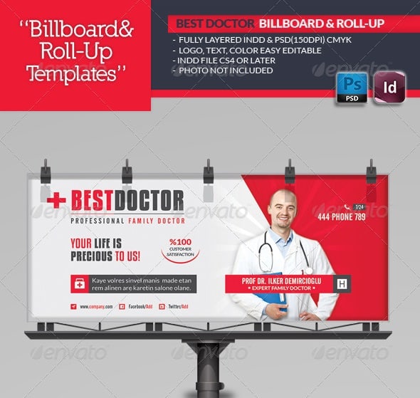 best doctor billboard roll-up template