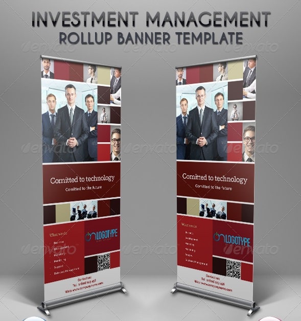 investment management rollup banner template