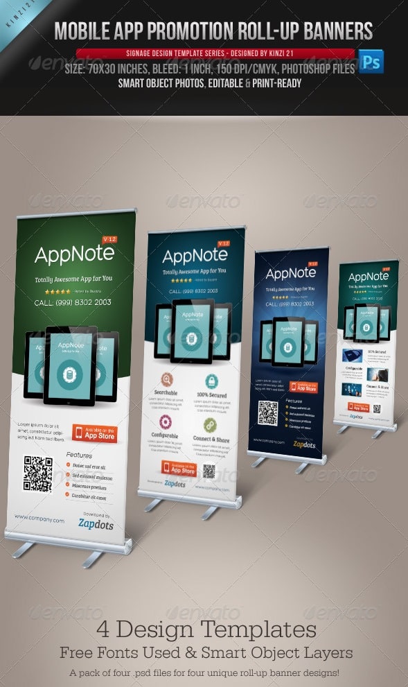 mobile app promotion roll-up banners