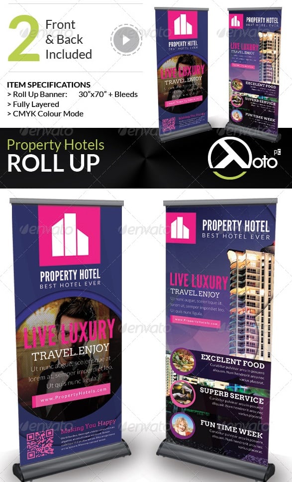 property hotel roll up banners