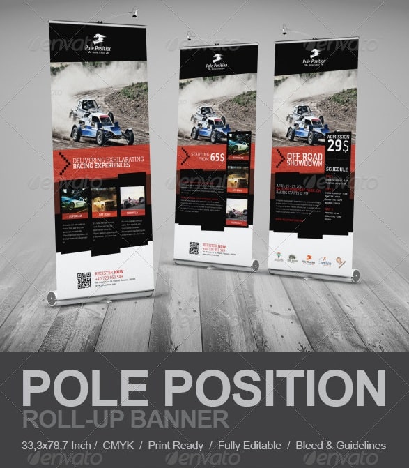 racing school roll-up banner