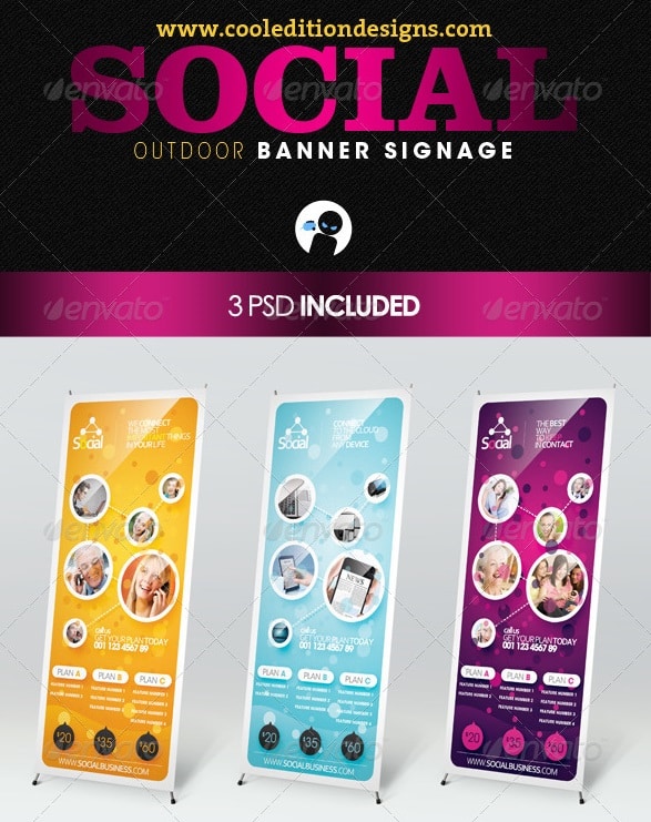 social - outdoor banner signage