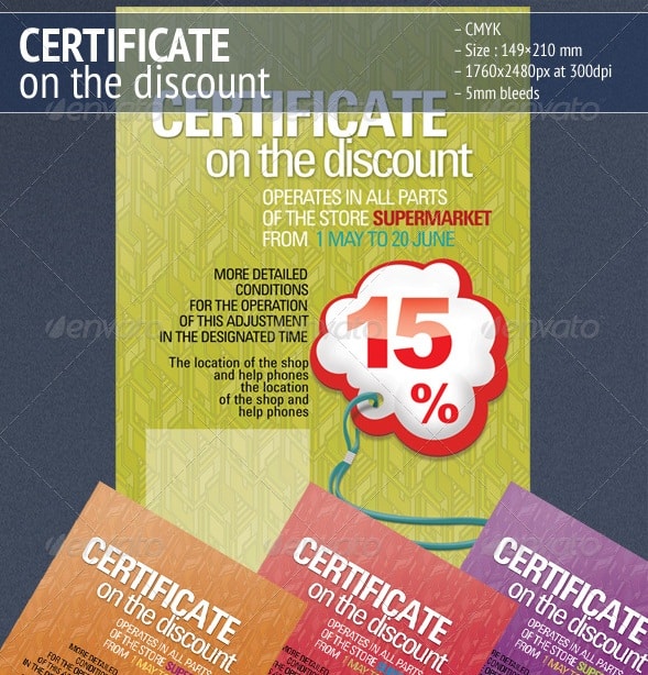 certificate on the discount 3