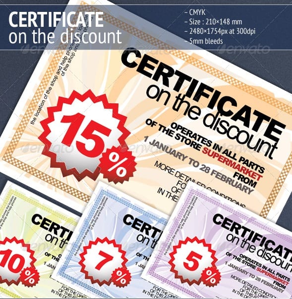certificate on the discount