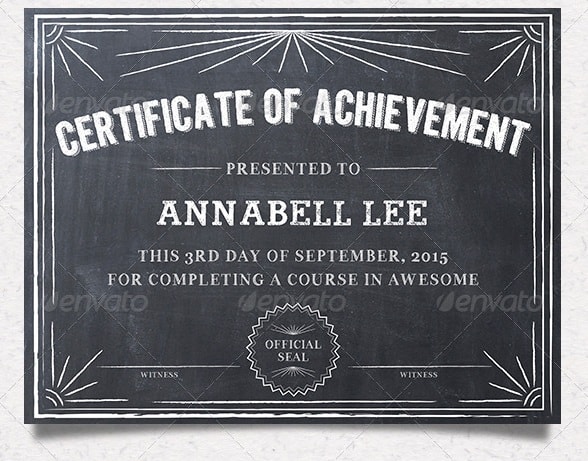 chalkboard certificates