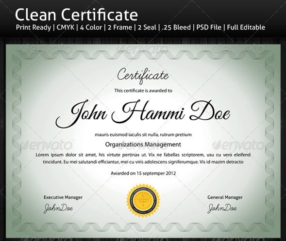 clean certificate