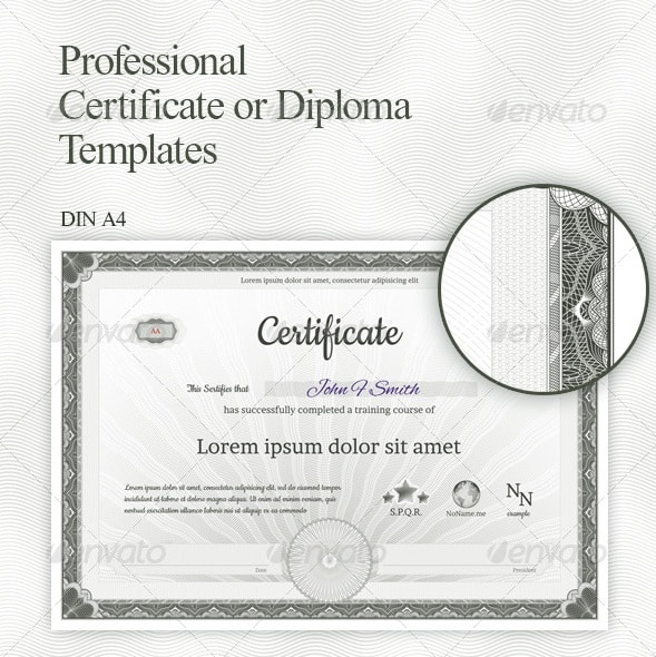guilloche certificate or diploma templates
