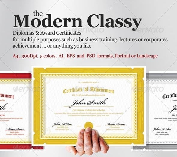 modern classy diploma award certificate