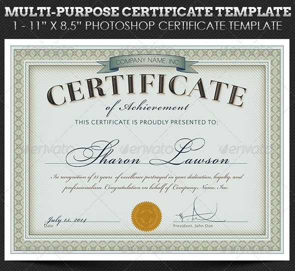 multipurpose certificate template